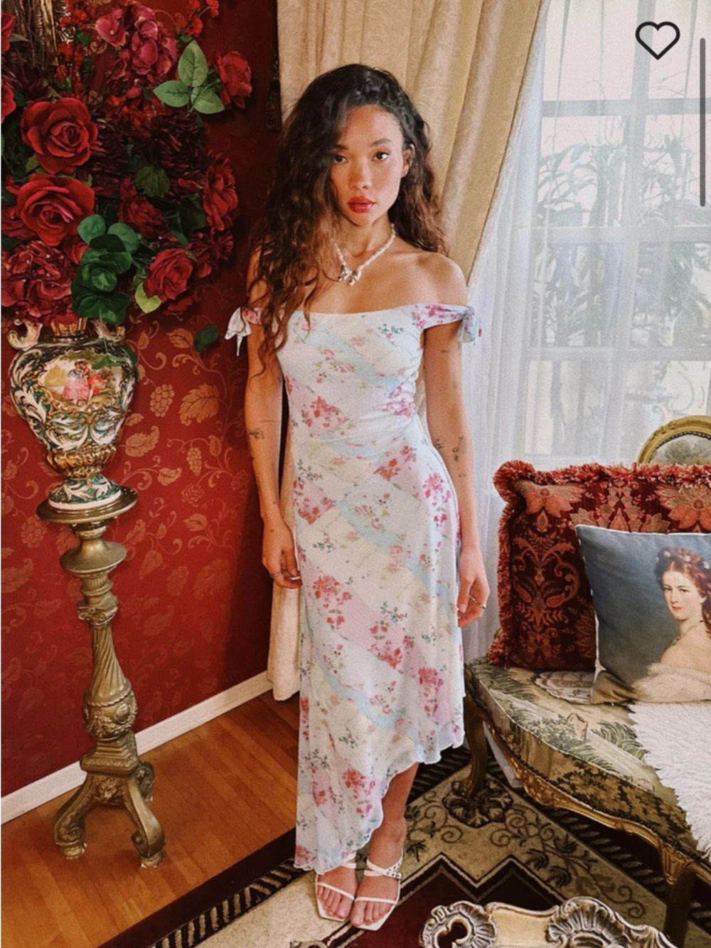 NWT Princess Polly Asymmetric Floral Smitten Midi Dress US 0/AU4 - Spring/Garden